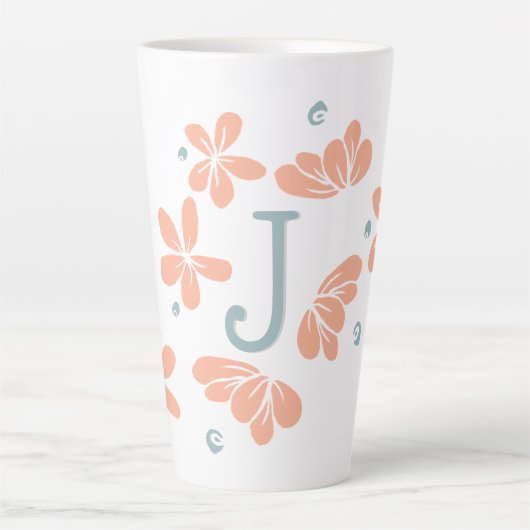 Perzik bloemblaadje Initiaal Mok (Voorkant)