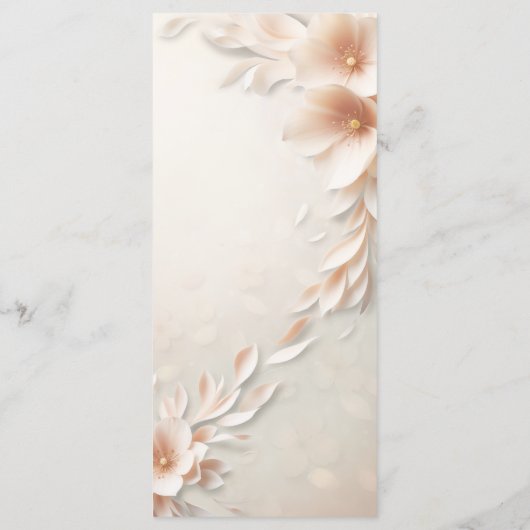 Perzik bloemblaadjes bruiloft menu (Achterkant)