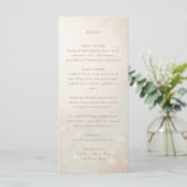 Perzik bloemblaadjes bruiloft menu (Staand voorkant)