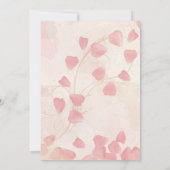 Perzik bloemblaadjes & crème bruiloft uitnodiging (Achterkant)