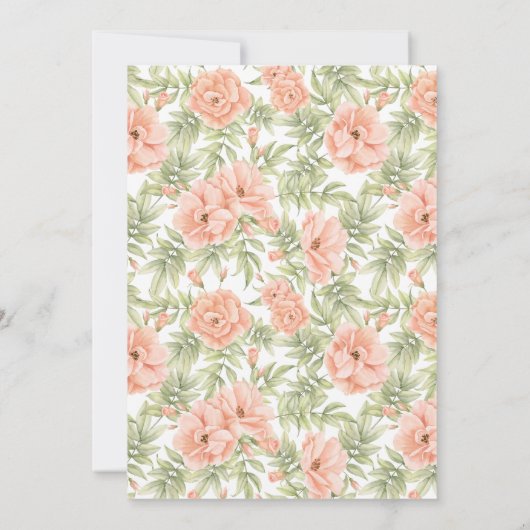 Perzik bloemblaadjes & Prosecco Vrijgezellenfeest Kaart (Achterkant)