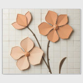 Perzik Bloemblad Mozaïek Modern Cadeaupapier (Vlak)