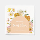 Perzik Bloemboog Bruidsdiner Servet (Voorkant)