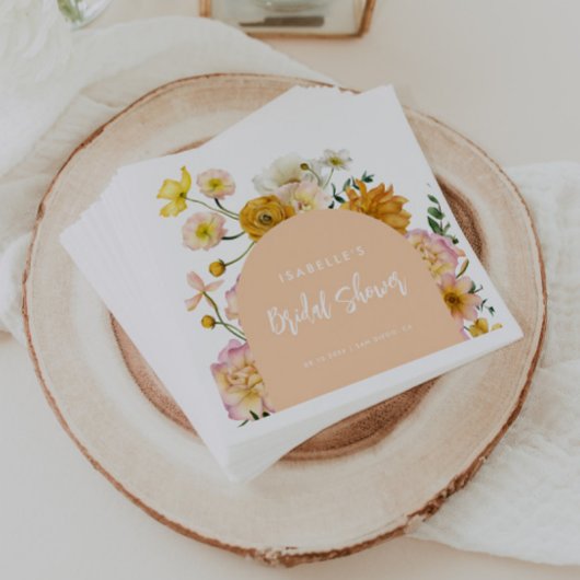 Perzik Bloemboog Bruidsdouche Servet