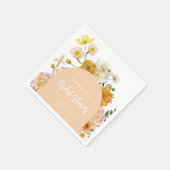 Perzik Bloemboog Bruidsfeest Servet (Hoek)