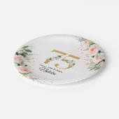 Perzik Bloemen 75e Verjaardag Papier Borden Papieren Bordje (Gekanteld)