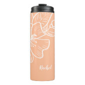 Perzik Bloemen Aangepaste Naam Sjabloon Botanisch  Thermosbeker (Voorkant)