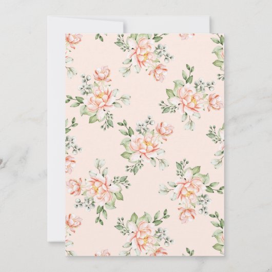 Perzik Bloemen Anand Karaj Punjabi Sikh Bruiloft Kaart (Achterkant)