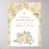 Perzik Bloemen Anand Karaj Sikh Bruiloft Welkomstb Poster (Voorkant)