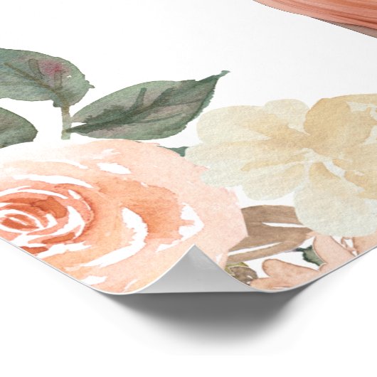 Perzik Bloemen Anand Karaj Sikh Bruiloft Welkomstb Poster (Hoek)