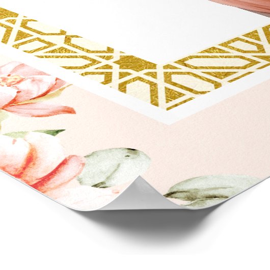 Perzik Bloemen Anand Karaj Sikh Bruiloft Welkomstb Poster (Hoek)