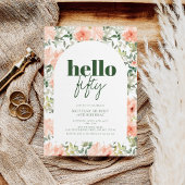 Perzik Bloemen Arch Trendy Moderne 50e Verjaardag Kaart