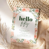 Perzik Bloemen Arch Trendy Moderne 50e Verjaardag Kaart