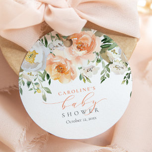 Perzik Bloemen Baby in Bloom Meisje Baby shower Bedankjes Labels