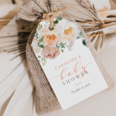 Perzik Bloemen Baby in Bloom Meisje Baby shower Cadeaulabel