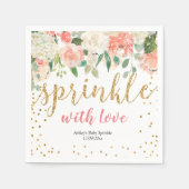 Perzik Bloemen Baby Strooi Papier Party Servet (Voorkant)