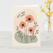 Perzik Bloemen Beste Moeder Ooit Kaart (Gele Bloem)