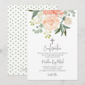 Perzik Bloemen Bevestiging Kaart (Voorkant / Achterkant)