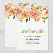 Perzik Bloemen | Bewaar De Datum Kaart (Voorkant / Achterkant)