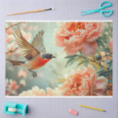 Perzik Bloemen Bird Decoupage Tissuepapier (Craft)