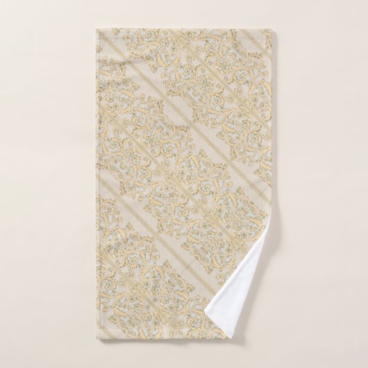  Perzik Bloemen Boho Patroon Bad Handdoek (Handdoek)