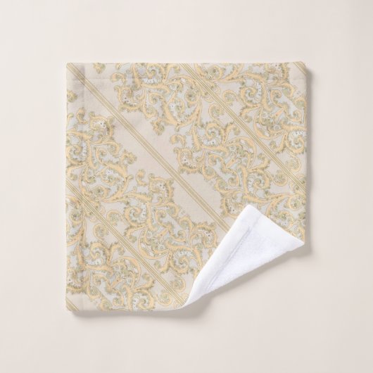  Perzik Bloemen Boho Patroon Bad Handdoek (Wasdoekje)