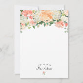  Perzik Bloemen Bruids Douche Uitnodiging (Achterkant)