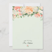 Perzik Bloemen Bruids Douche Uitnodiging (Achterkant)