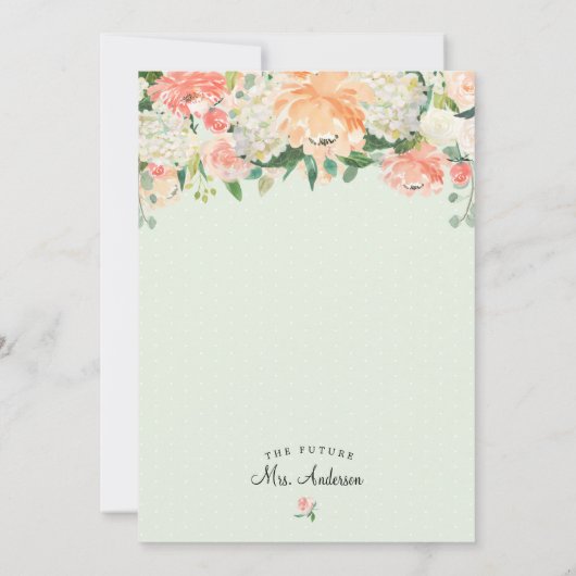 Perzik Bloemen Bruids Douche Uitnodiging (Achterkant)