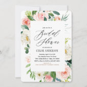 Perzik Bloemen Bruids Douche Uitnodiging (Voorkant)