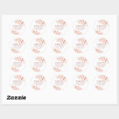 Perzik Bloemen Bruiloft Bedankt Ronde Sticker (Vel)