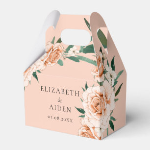 Perzik Bloemen Bruiloft Collectie Favor Box Bedankdoosjes