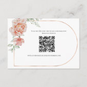 Perzik Bloemen Bruiloft Details Behuizing Kaart (Achterkant)