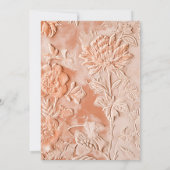 Perzik Bloemen  bruiloft Kaart (Achterkant)