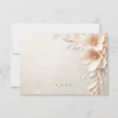 Perzik bloemen bruiloft maaltijd keuzes RSVP (Voorkant)