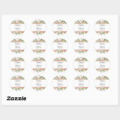Perzik Bloemen Bruiloft Ronde Sticker (Vel)