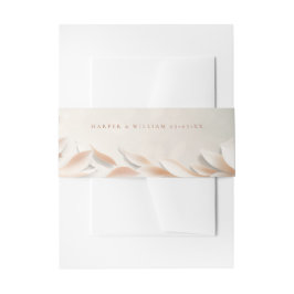 Perzik bloemen bruiloft uitnodiging uitnodigingen wikkel