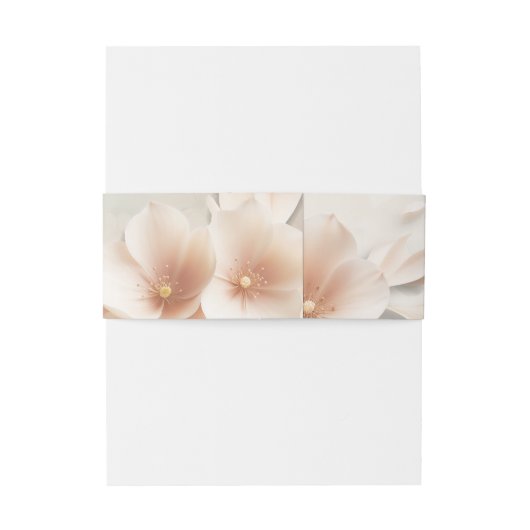 Perzik bloemen bruiloft uitnodiging uitnodigingen wikkel (Achterkant Voorbeeld)