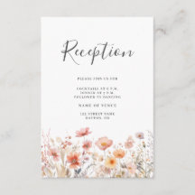 Perzik Bloemen Bruiloftsreceptie Bijlagekaart