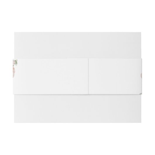 Perzik Bloemen Classic Formele Bruiloft Uitnodigingen Wikkel (Achterkant Voorbeeld)