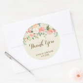 Perzik Bloemen Dank u gunsten sticker Elegant (Envelop)
