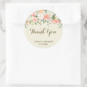 Perzik Bloemen Dank u gunsten sticker Elegant (Tas)