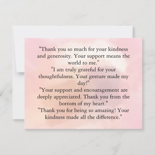 Perzik Bloemen Dank u kaart - Dankbaar Hart (Voorkant)