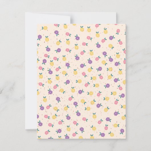 Perzik Bloemen Dank u kaart - Dankbaar Hart (Achterkant)