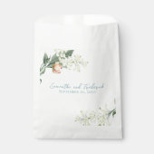 Perzik Bloemen Elegante bruiloft Custom Bedankzakje (Voorkant)