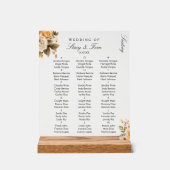 Perzik Bloemen Elegante bruiloft zitplaatsen Acryl Bord (Voorkant)