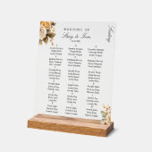 Perzik Bloemen Elegante bruiloft zitplaatsen Acryl Bord (Hoek)