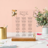 Perzik Bloemen Elegante bruiloft zitplaatsen Acryl Bord (Huwelijk)