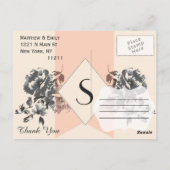 Perzik Bloemen en Streep Briefkaart (Achterkant)