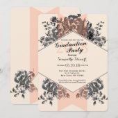 Perzik  Bloemen en Streep Kaart (Voorkant / Achterkant)